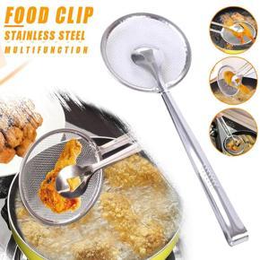 Multi-functional Stainless Steel Clamp Strainer Filter Spoon With Clip Food Kitchen Oil-Frying Salad BBQ Filter