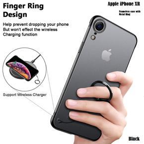 Apple iPhone XR Frameless Luxury Shock Proof Ultra Thin Cover with Finger Ring