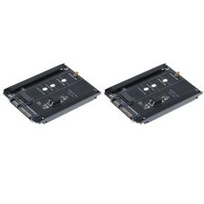 2Pcs Metal Case B+M Key M.2 NGFF SSD to 2.5 SATA 6Gb/S Adapter Card with Enclosure Socket M2 NGFF Adapter with Screws