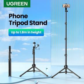 UGREEN Phone Tripod Stand For Gopro iPhone Samsung Xiaomi Huawei Foldable Aluminum Phone Holder Universal Travel Tripode Holder