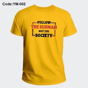 Tha Sunnah Yellow Half Sleeve T-Shirt For Men