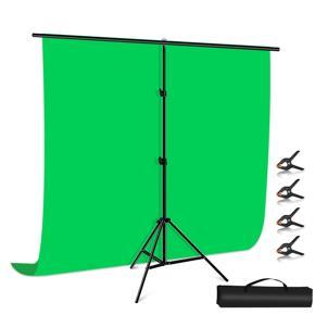 PULUZ 2x2m T-Shape Photo Studio Background Support Stand Backdrop Crossbar Bracket Kit with Clips