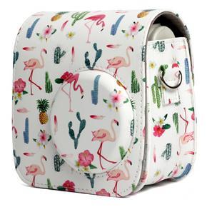 Flamingo Cactus Pattern PU Leather Protective Camera Case Bag For FUJIFILM Instax Mini 7S / 7C Camera