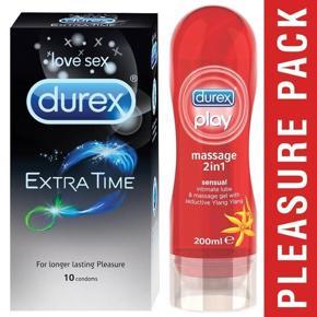 Pleasure Pack (Durex Sensual 200ml, Extra Time - 10 Pieces)