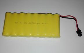 9.6v Rechargeable Battery Pack of AA Size 8 Cells Ni-Cd for RC Cars, Toys  SM Connector