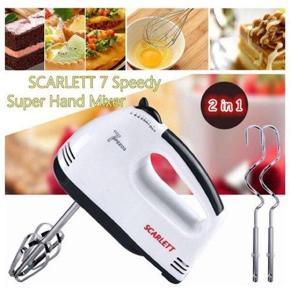Electric Egg Beater and Mixer for Cake Cream - White