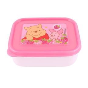 Plastic Lunch Box - Pink and White