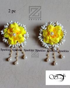 Artificial Flower Earrings Set For Girls - 1 pair