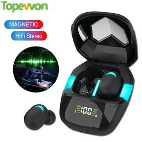 TWS Wireless Bluetooth 5.1 Earphone Gaming Headphone HIFI In Ear Stereo Headset Noise Reduction LED Display Low Latency Earburds