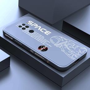 Hontinga for Redmi Note 9 Back Cover Cool Astronaut Pattern Case Soft Square Edge Liquid Silicone Phone Cases