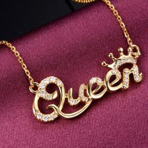 Queen Pendent For Girl - Golden Queen Premium Pendant Necklace for Women Luxury -Color Queen Crown Chain Necklace