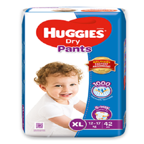 Huggies Dry XL Pant Diaper 12-17Kg - 42 Pcs, Made in Malaysia