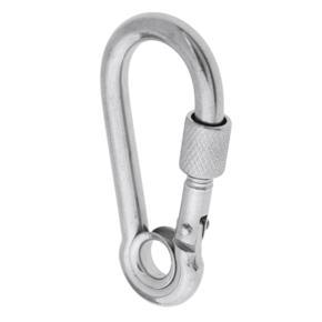 316 Stainless Steel Carabiner Spring Loaded Snap Hook with Eyelet Outdoors