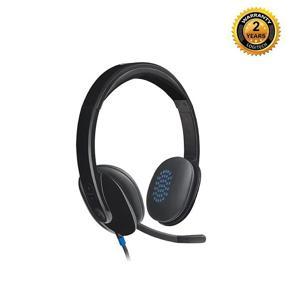 Logitech H540 Wired Headset, Stereo Headphone with Noise-Cancelling Microphone, USB, On-Ear Controls, Mute Indicator Light, PC/Mac/Laptop - Black