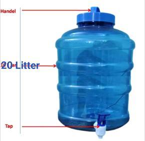 Food grade water dispenser jar with tap~Capacity: 20 liter.