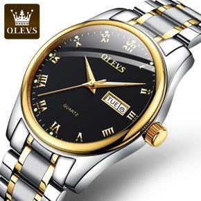 OLEVS Simple Fashion Watch Men Waterproof Wristwatch Stainless Steel / Leather Strap Watch For Men - 5568