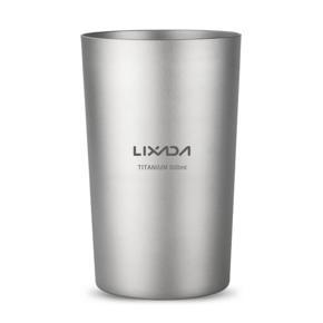 Lixada Double Wall Titanium Cup Water Juice Tea Cup Mug for Home Office Camping Hiking Backpacking