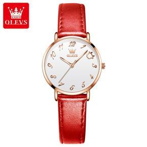 OLEVS Casual Fashion Ladies Watches WaterProof Quartz Cute Cow Pattern Leather Watch For Women - 5870