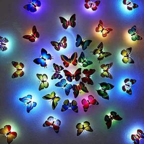 Pack of 2 - Glow In The Dark Led Butterfly Night Light Led Color Changing For Kids Room