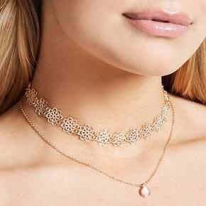 Trendy Korean Style Double Layer Chain Choker Necklaces for Women Simple Stylish Fashion New Collection/ Necklace for Girls Simple Necklaces Bohemian Party Jewelry Gift - Necklace for Women Stylish Si