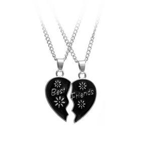 2Pcs Chic Best Friend Broken Heart Pendants Women Necklace Charm Jewelry Gift