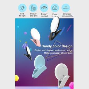 Light Beauty Fill Lamp Phone LED Selfie Ring Light Portable Circle Photography Clip for Cell Phone Camera Rechargeable