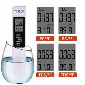 DASI 3 in 1 TDS EC Meter Temperature Digital LCD Water Testing Pen Water Purity PPM Filter Hydroponic Pool Tester Water Quality Measurement Tool