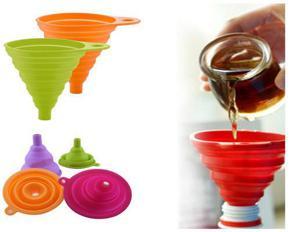 Beautiful And Portable Mini Kitchen Silicone Collapsible Folding Foldable Funnel