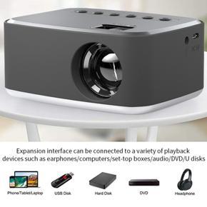 Movie Projector 1920X1080P Hd 110 Inches Max Projection Size Short Focus Design Mini for Home Theater Earphones Computers