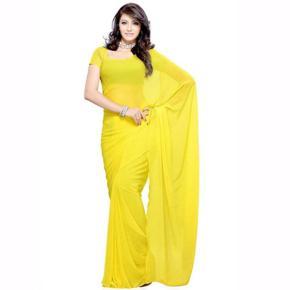 Light yellow Weightless Georgette Saree for Women