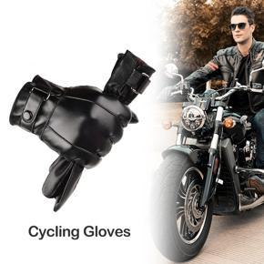 Outtobe Men's Cycling Gloves Winter Warm Fashion Waterproof Gloves Men Faux Leather Driving Gloves Thin Leather Gloves for Touch Screen for Motorcycle, Cycling, Riding, Snow Sports