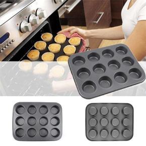 Cake mold 12 Cups Cake Pudding Muffin Bread Metal Non-Stick Cupcake Baking Tray Mold