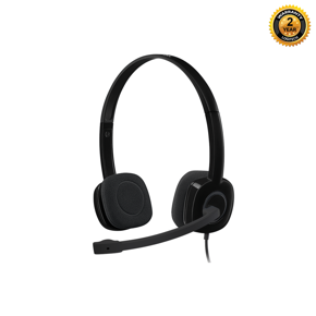 Logitech H151 Wired Headset, Stereo Headphones with Rotating Noise-Cancelling Microphone, 3.5 mm Audio Jack, In-Line Controls