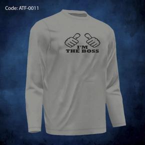 I Am The Boss Ash  long Sleeve T-Shirt For Men