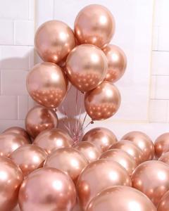 Rose Gold Party Balloons 12 Inch 10pcs Metallic Chrome Glossy Birthday Balloons For - Party Decoration