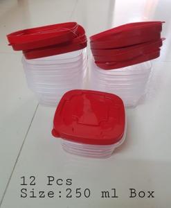 12Pis Plastic Box MultiColour-250ml