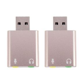 2X USB Sound Card 7.1 External USB to Jack 3.5mm Headphone Adapter Stereo Audio Mic Sound Card for Pc Computer Laptop