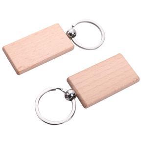 XHHDQES 120Pcs Blank Rectangle Wooden Key Chain Diy Wood Keychains Key Tags Can Engrave Diy Gifts