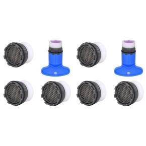 BRADOO- 1.2GPM Faucet Replacement Part Insert Filter, Restrictor Aerator, 8 Pack(Blue+Black) 18.5mm & 16.5mm