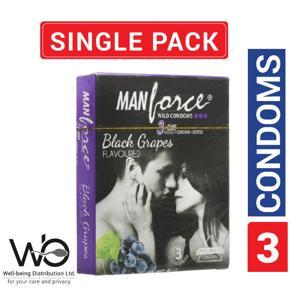 Manforce - Dotted Black Grapes - Single Pack - 3x1=3pcs Condom