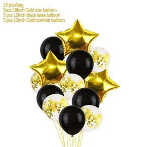 14Pcs Party Foil+Latex+Confetti Balloon Set
