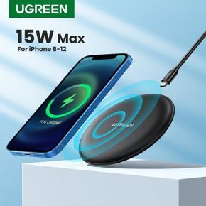 Ugreen Wireless Charger 15W Qi Fast Wireless Charging Pad for iPhone 12 X Xs Xr 8,Samsung S10 S9 Note 9 Xiaomi Charge
