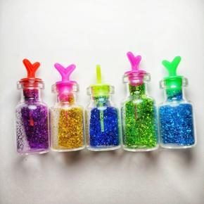 Mini Size Glitter Bottles for Crafting ( 5 pieces )