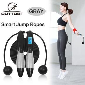Outtobe Smart Jump Rope Fitness Sport Skipping Ropes Electronic Calorie Counter Jump Ropes with Anti-Slip Hand Grip with LCD Screen Showing Time,Calorie for Fitness & Exercise