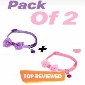 Pack of 2 Cat Bownot Imported Collar - Adjustable