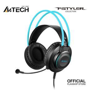 A4TECH Fstyler FH200i Stereo Surround Sound Head Phone - Over-Ear Headphone - 3.5 mm- Noise Cancelling - For Mobile/ PC/ Laptop/ PS4 - Ice Blue/Grey