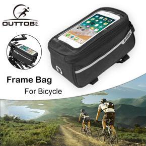 Outtobe Cycling Bag Bicycle Frame Bag Bike Bag Bicycle Handlebar Bags with Waterproof Touch Screen Bicycle Top Tube Bag Front Frame Bag Cell Phone Holder