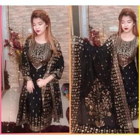 Unstitched Cotton Afsan Print Salwar Kameez for Women - Dress For Girls - 3 Pice Dress - Three Piece - 3 Pice Dress