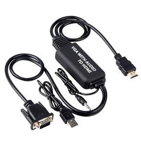 BRADOO VGA to HDMI Adapter Cable for Connecting PC, Laptop with a VGA Output to Monitor,HDTV with HDMI-Compatible Input