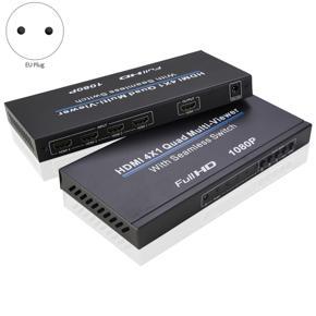 Full HD 1080P 4X1 Multiviewer Quad Multi-Viewer HDMI-Compatible HDTV Video Converter 4 TV Screens Splitter EU Plug